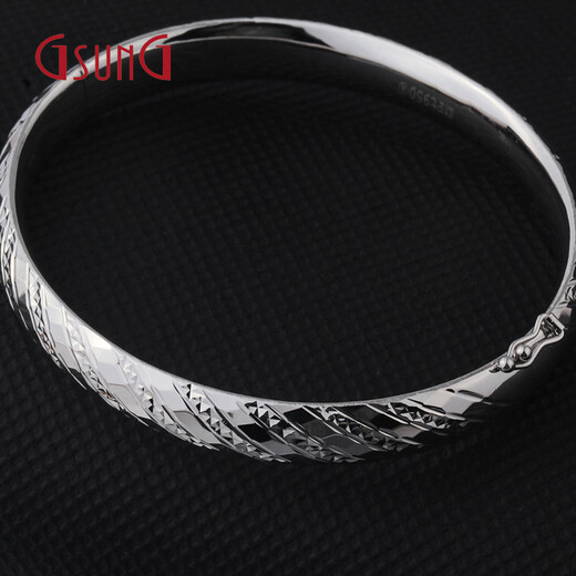 GSUNG Platinum PT950 Bracelet for Men and Women with Carved Faceted Platinum Bracelet, Attractive and Versatile Bracelet. Need to be customized. Please contact customer service to confirm the gold weight price and delivery time.