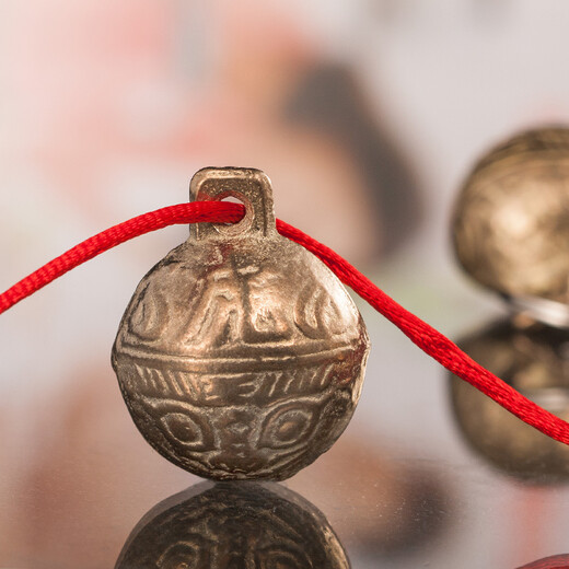 Mibei Meng retro crisp tiger head copper bell pet necklace cat puppy teddy big dog golden retriever collar anti-lost supplies 2CM diameter small tiger one size