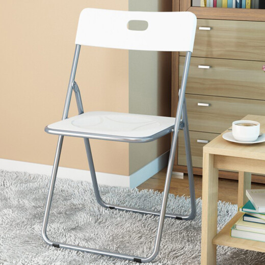 Shuaili folding chair plastic portable leisure backrest dining chair office exhibition conference chair stool white SL1612Y7
