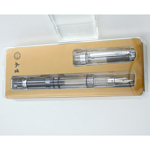 
Immortal 698 transparent piston pen F-tip and EF-tip silver clip piston type ink 02 transparent silver clip hard sliding F-tip 0.5 mm