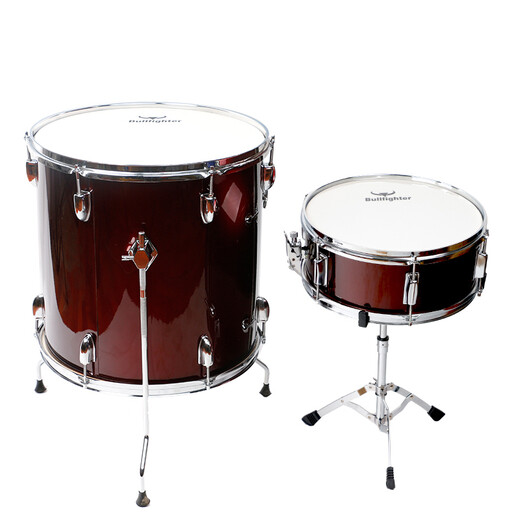 Bullfighter drum set for adults, beginners and children, professional graded jazz drum percussion instrument, burgundy 5 drums and 3 cymbals (upgraded oil-skin drum head)