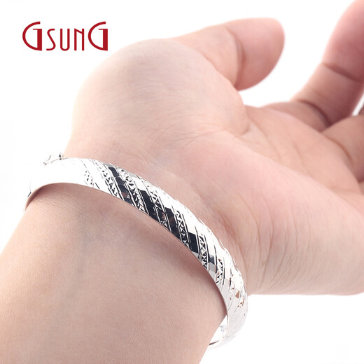 GSUNG Platinum PT950 Bracelet for Men and Women with Carved Faceted Platinum Bracelet, Attractive and Versatile Bracelet. Need to be customized. Please contact customer service to confirm the gold weight price and delivery time.