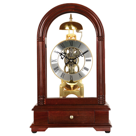 Hanshi (Hense) solid wood mechanical desk clock living room classical table clock retro alarm clock creative ornaments old-fashioned sitting clock HD323 basswood-domestic 31-day movement