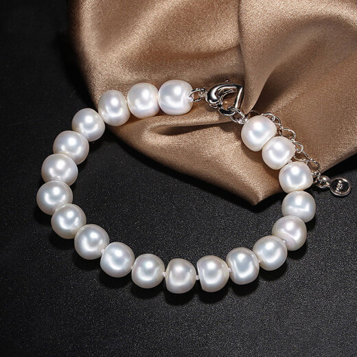 Carreño Duran 9-10MM Freshwater Pearl Bracelet Women's Flat Round Can be Extended as a Birthday Gift for Mom or Girlfriend SL01015