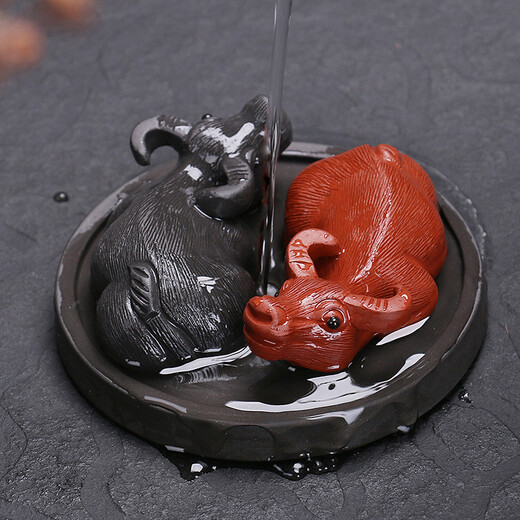 Tao Yunshang Zisha Cow Turns the Universe Tea Pet Ornaments Boutique Yixing Handmade Raised Ceramic Tea Play Gift Tea Pet Ornaments Bagua Cow Turns the Universe Tea Pet Ornaments