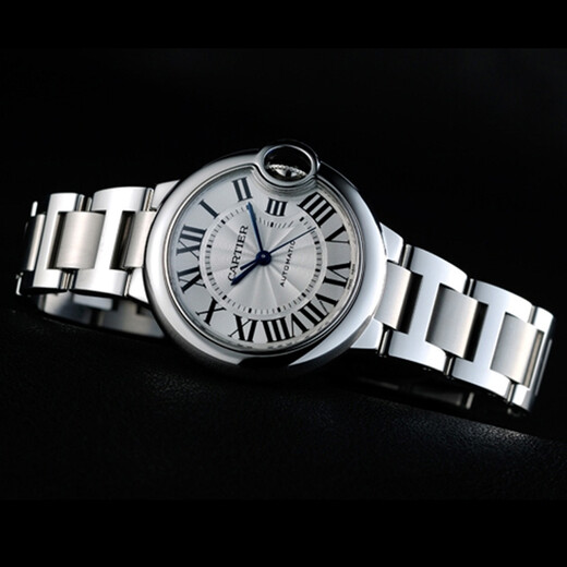 Cartier Blue Balloon Series Mechanical Watch Women's White Plate Steel Strap 33mmWSBB0044 Gift