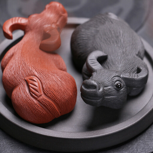 Tao Yunshang Zisha Cow Turns the Universe Tea Pet Ornaments Boutique Yixing Handmade Raised Ceramic Tea Play Gift Tea Pet Ornaments Bagua Cow Turns the Universe Tea Pet Ornaments