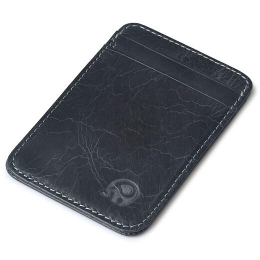 Geremen Card Bag Men's Women's Cowhide Small Card Bag ID Card Cowhide Card Cotton Identity Clip Bus Card Bag Y04 Oily Wax Brown