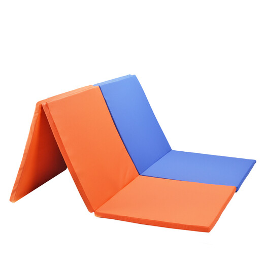 Jieyingfei folding gymnastics mat, fitness training sports mat, sit-ups dance mat, PU toddler mat somersault mat, tri-fold mat blue/180*60*3cm