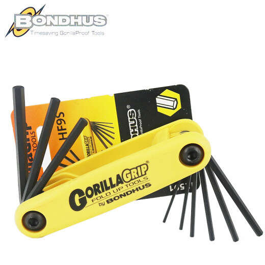 Conjunto de llave hexadecimal portátil de Bondhus plegable, hexágono plegable masculino e inglés 12591 (0.05-3/16) 9 paquete