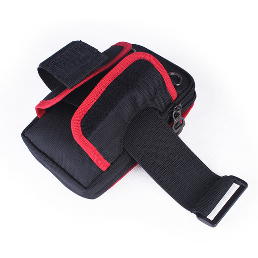 Sports waist bag, running mobile phone arm bag, arm strap wrist bag, multi-functional belt waist bag, men's and women's shoulder bag, sapphire blue edge with black, 6 inches