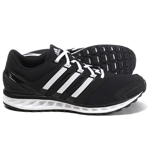 Adidas unisex breathable cushioning lightweight casual sports jogging shoes BA8477 No. 1 black/bright white 4-size/37 size