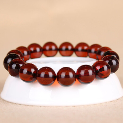 Zhenghe Jewelry blood amber round bead bracelet, diameter 11mm