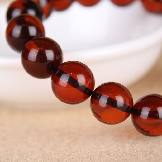Zhenghe Jewelry blood amber round bead bracelet, diameter 11mm