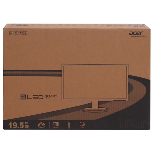 Acer 19.5-inch wall-mountable narrow frame piano paint process frame widescreen LCD monitor VGA interface office display K202HQLAb