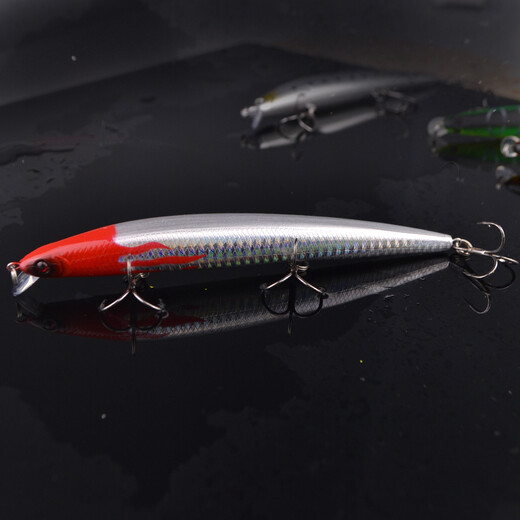 Double trésor Dragon Fruit Fishing Lere Bad Floating Mino's Mouth Bionic Problem Bad Suspension Far-Top Bad Blood Trough Crochet 19g Mino Set (1 pièce)