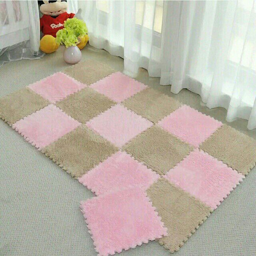 Zhengba splicing carpet suede foam puzzle carpet non-slip thickened living room foyer children's bedroom bedside splicing carpet tatami light green