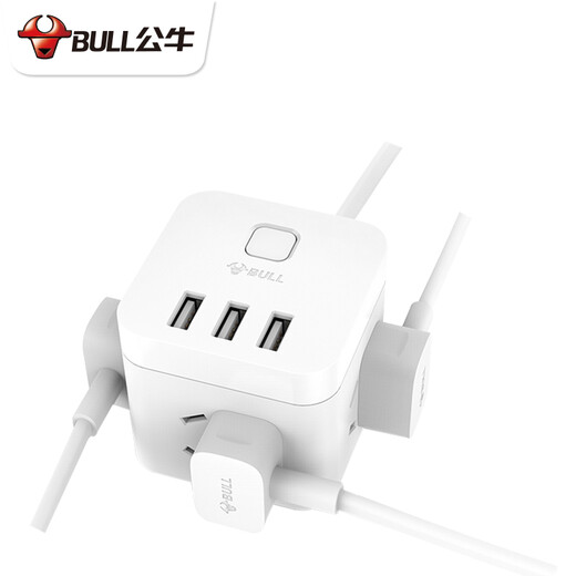 Bull socket small Rubik's cube usb socket creative multi-functional smart wireless converter plug strip vertical mobile phone charging small strip plug board with long line multi-hole plug board 1.5 meters U303U In case of insufficient stock, please contact customer service