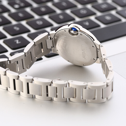 Cartier Blue Balloon Series Mechanical Watch Women's White Plate Steel Strap 33mmWSBB0044 Gift