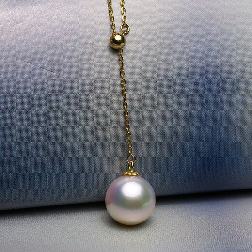 Jewelry Seawater Pearl Pendant Necklace Japanese Akoya Adjustable Pearl Necklace Pendant for Girlfriend 18K Gold Chain 7-7.5mm Japanese Akoya Perfect Round Seawater Pearl