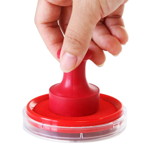 Deli (deli) Plataforma de secado instantáneo de secado rápido Sello de estampilla de goma redonda de impresión transparente Plataforma de impresión transparente rojo y azul Suministros de Oficina de Oficina de Aceite Financiero Rojo Modelo de secado rápido [Rojo]