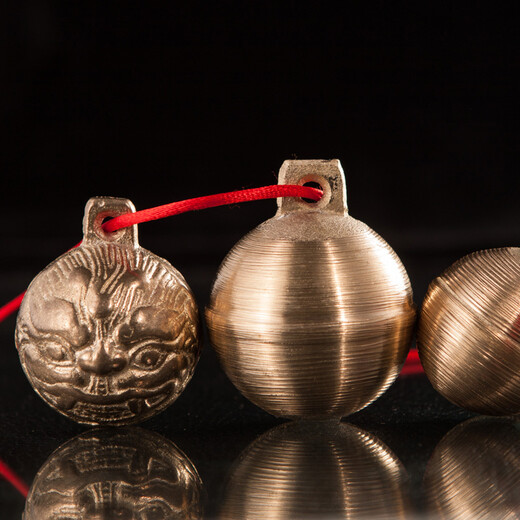 Mibei Meng retro crisp tiger head copper bell pet necklace cat puppy teddy big dog golden retriever collar anti-lost supplies 2CM diameter small tiger one size