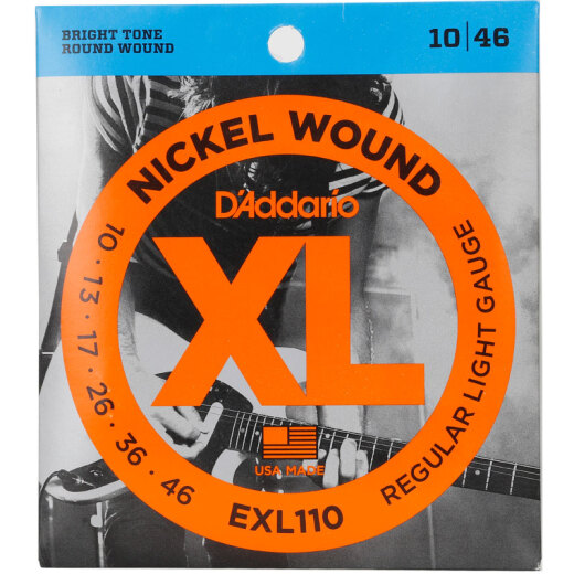 D'Addario EXL110 American imported electric guitar strings, carbon nickel-plated steel strings, softer 10-46