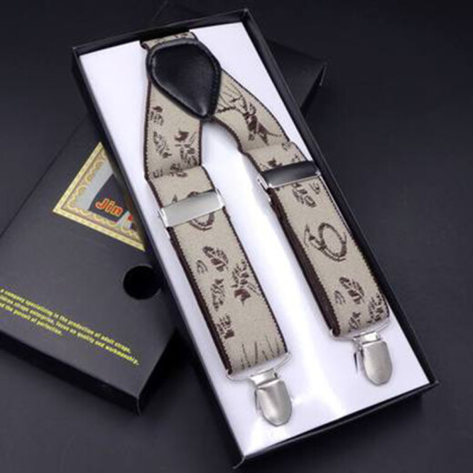 Dixing (DIXING) new 3.5cm men's wide suspender trousers suspender belt suspender belt for the elderly fat people elastic shoulder straps Bala plaid [about 120cm] 120cm