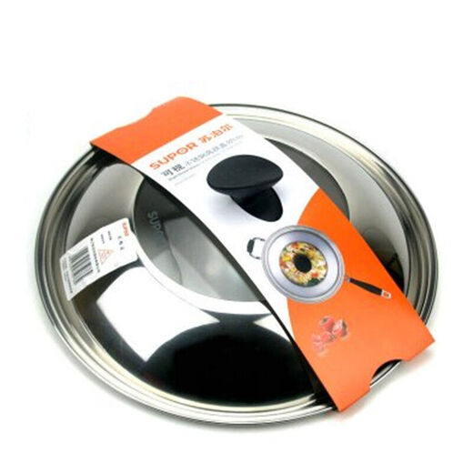 Supor stainless steel pot lid with visible high arch lid 30/32cm stainless steel inlaid glass wok lid lid with visible high arch lid 32cm