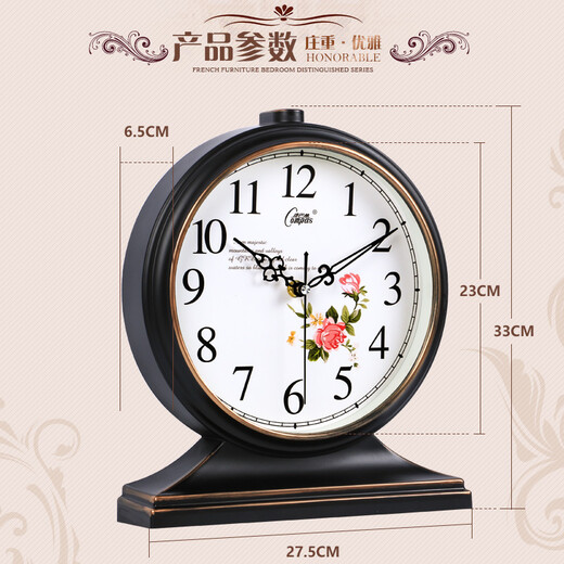 Compas wall clock classical European table clock retro living room decoration table clock creative bedroom bedside clock quartz clock 3020 digital white crack