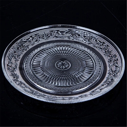 Oulijia Restaurant Hotel Glass Plate Home Dish Plate Western Fruit Plate Pearl Fruit Plate Candy Plate Dry Fruit Plate Dinner Plate 6-inch Pearl Fruit Plate