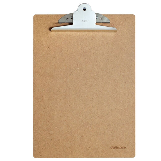 
Deli writing board clip A4/A5/C6 file report clip clamp cardboard writing board clip pad board 9227 earth brown [A4 wood texture] butterfly sieve hook