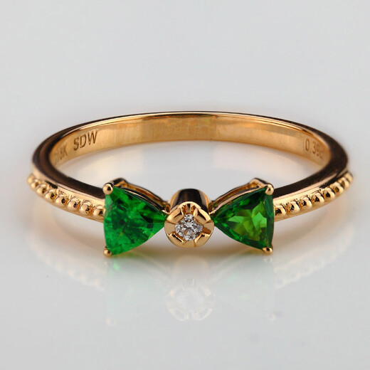 TIYA colorful tsavorite ring, 18K gold green tsavorite ring 13 inches RTGR-510