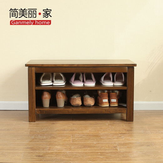 简美丽家 实木美式换鞋凳脚凳矮凳收纳穿鞋凳美式客厅家具 美式 1米JM702-100