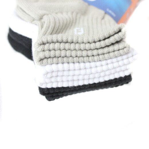 FootJoy 高尔夫袜子 FJ男女球袜 吸汗运动毛巾袜 棉舒适透气 15276-男黑色短筒三双装