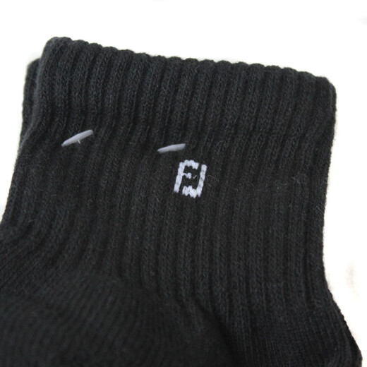 FootJoy 高尔夫袜子 FJ男女球袜 吸汗运动毛巾袜 棉舒适透气 15276-男黑色短筒三双装