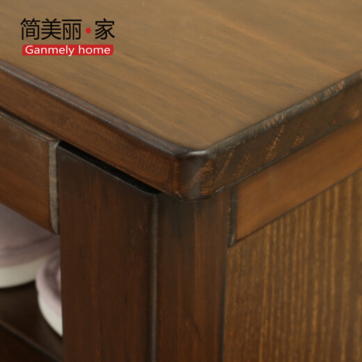 简美丽家 实木美式换鞋凳脚凳矮凳收纳穿鞋凳美式客厅家具 美式 1米JM702-100
