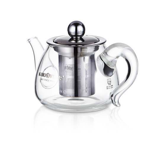 KAMJOVE mini tetera de cristal con forma de flor de pequeña capacidad, elegante taza para ceremonia del té, juego de té con filtro, tetera pequeña para una persona AM-718 250ml