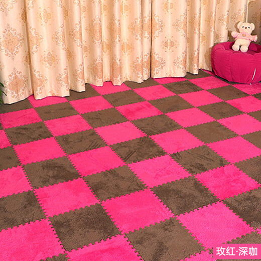 Zhengba splicing carpet suede foam puzzle carpet non-slip thickened living room foyer children's bedroom bedside splicing carpet tatami light green