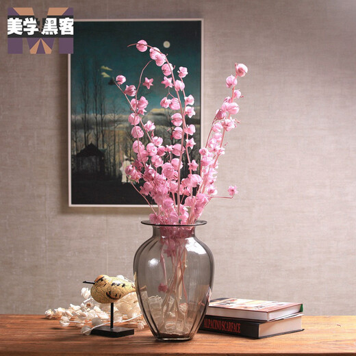Aesthetic hacker mountain cherry dried flower bouquet real flowers living room bedroom new house decoration floor flowers small fresh home furnishings TV cabinet simple mountain cherry pink 5 pcs in a bouquet