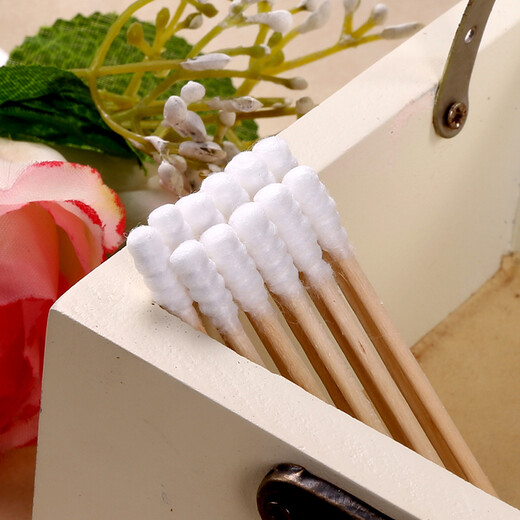 Camellia (CHAHUA) cotton swabs, children's ear-picking cotton swabs, double-headed cleaning cotton swabs, adult makeup household ear spoons, Grade A absorbent cotton swabs, double helix heads, 250 pieces, 1 box