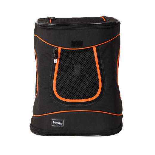 Petsfit Haustier-Rucksack für Haustiere, Katzen, Outdoor, tragbar, Hundetasche, Reisen, leicht, bequem, Katzen-Rucksack, großes Fassungsvermögen, Schwarz, Einheitsgröße