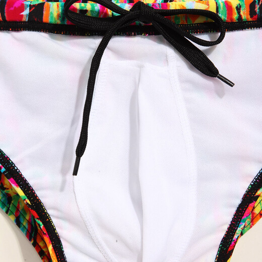 TADDLEE swimming trunks men's sexy low-waist fashion printed swimsuit men's triangle comfortable breathable large size quick-drying adult swimming trunks XF36 L