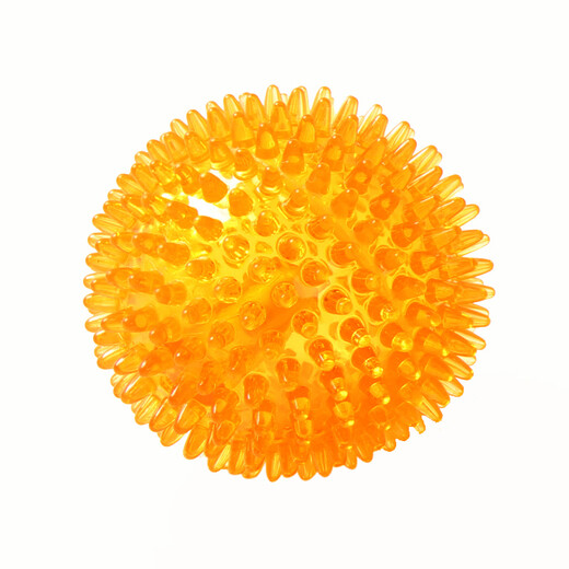 EETOYS medium thorn ball orange dog toy fun sounding teeth grinding and bite-resistant tooth cleaning ball to relieve boredom alone pet supplies