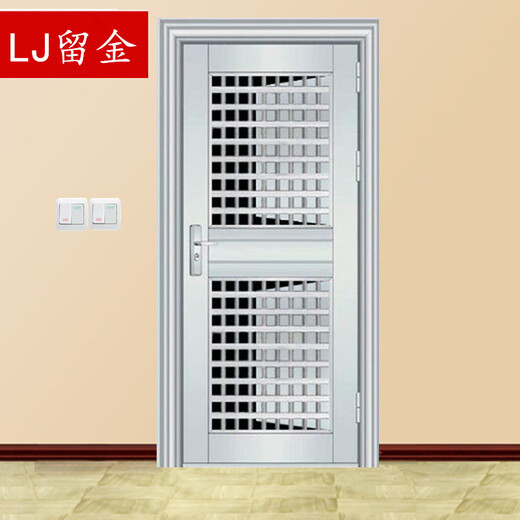 Gold retention 304 stainless steel hollow entry door with window single opening double opening double opening ventilation glass door installed in Shanghai area ordinary 304 unit price per square meter