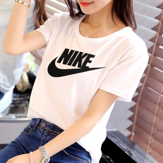 耐克（NIKE）短袖女装2025夏季运动服时尚宽松透气圆领休闲上衣半袖T恤  FJ7714-690粉色 XL