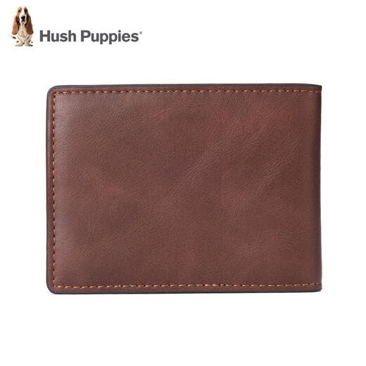 Hush Puppies driver's license leather case men's ID holder mini thin multi-functional bank card holder horizontal wallet driver's ID holder brown