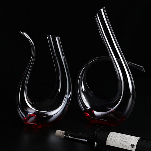 FEiNASi Crystal Decanter Creative 6-Character Quick Decanter Red Wine U-Shaped Decanter Wine Decanter 6-Character Decanter - 1500ml