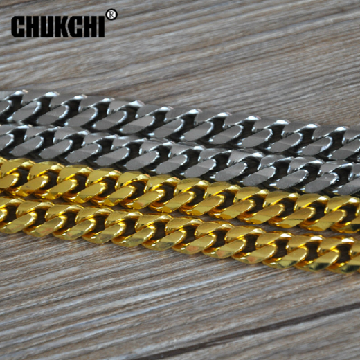 Chukchi (CHUKCHI) competition grade stainless steel P chain dog chain large dog collar collar golden retriever dog necklace non-pinch dog walking training luxury silver size M 50CM