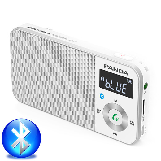 PANDA (PANDA) 6210 Type de charge radio pour personnes âgées, carte rechargeable Mini Pocket Bluetooth en haut-parleur TF Carte Lithium Battery People Radio Semiconductor White + [Chargeur USB + Carte 8G]